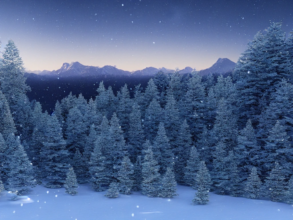 Winter Mountain Landscape Snow Pool