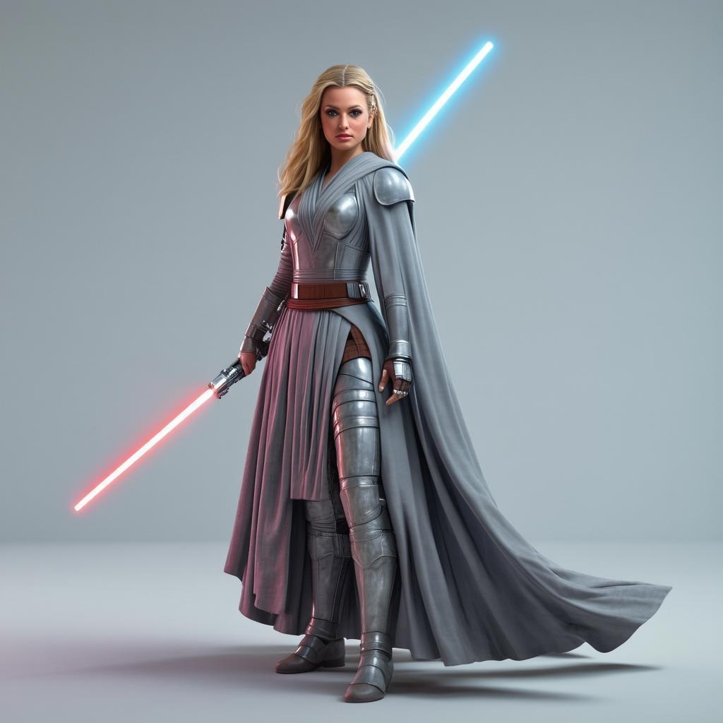 Britney Spears Wields a Jedi Lightsaber