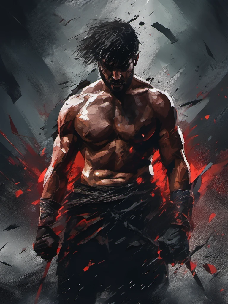 Warrior Broken Fighting Gloomy Epic