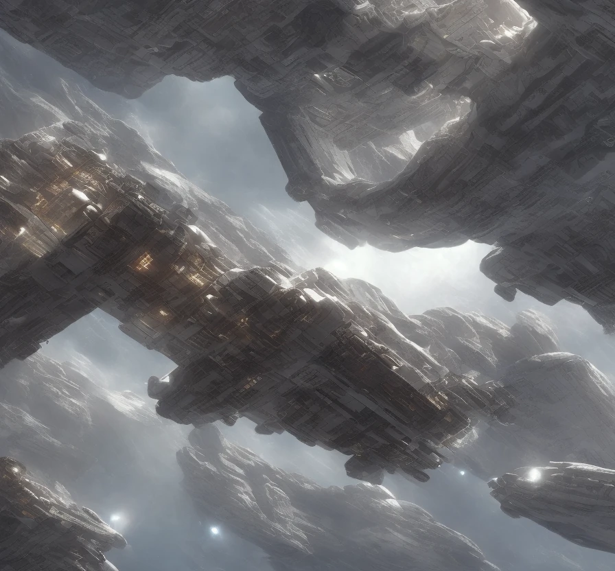 Spaceship Desert Icy Planet Futuristic