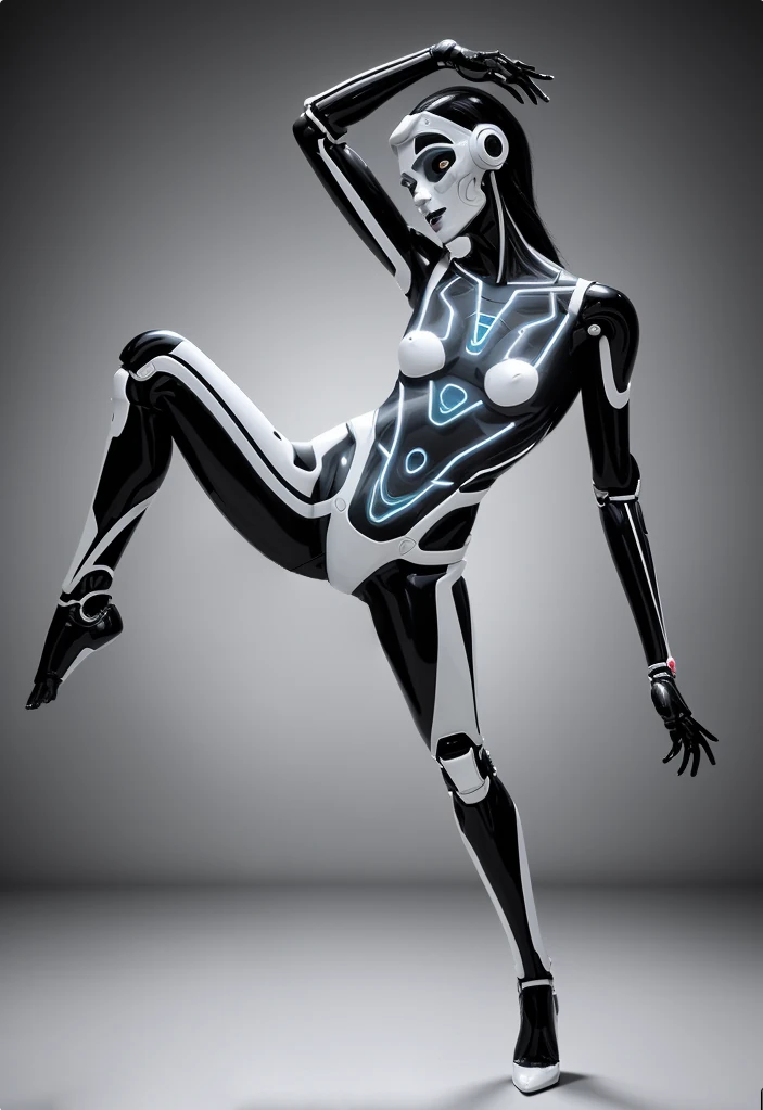 Half Robot Woman Acrobat Fuchsia