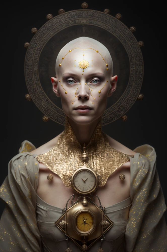 Woman Gold Watch Black Render