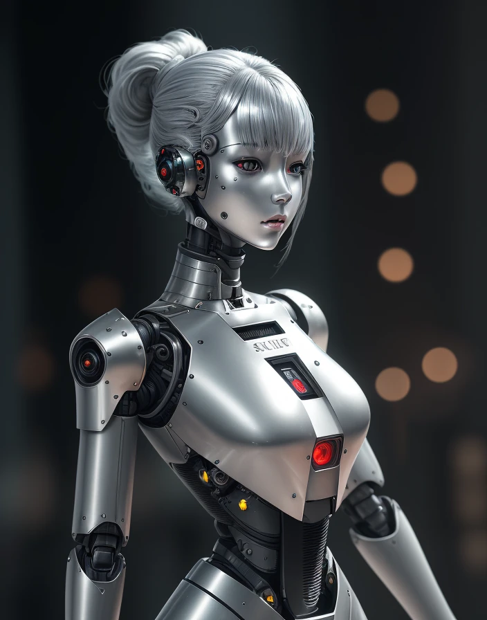Robotic Girl Android Silver Armor