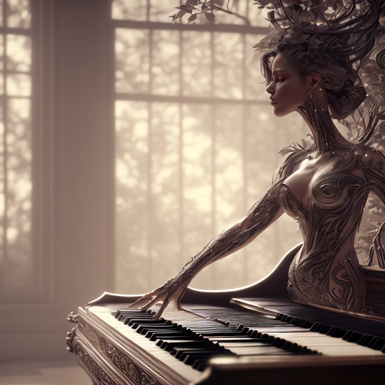Pianist Intricate Details Fineart Realistic