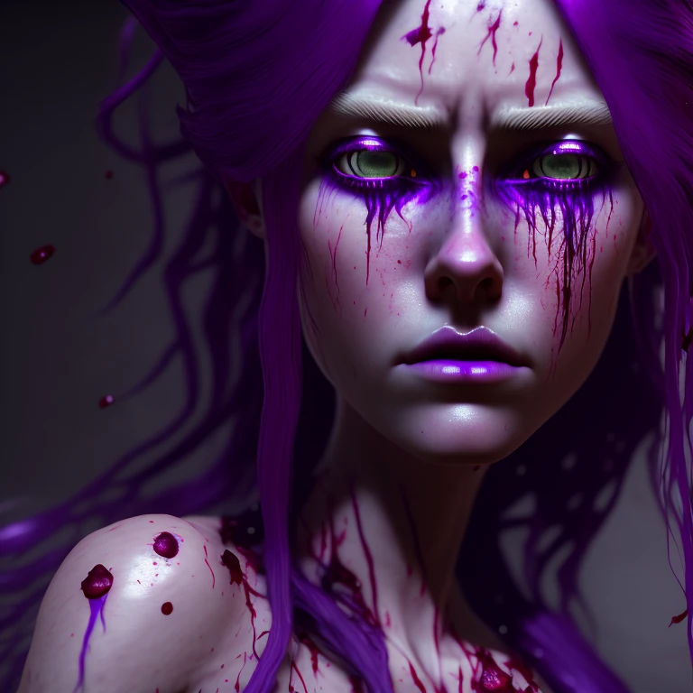 Ethereal Humanoid Purple Hair Despair