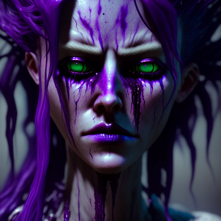 Ethereal Demon Portrait Melancholic Gaze