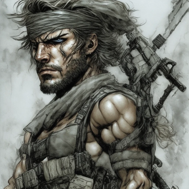 Rugged Metal Gear Warrior Portrait