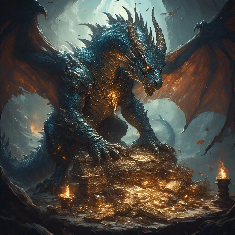 Ancient Dragon Guarding Cursed Artifacts