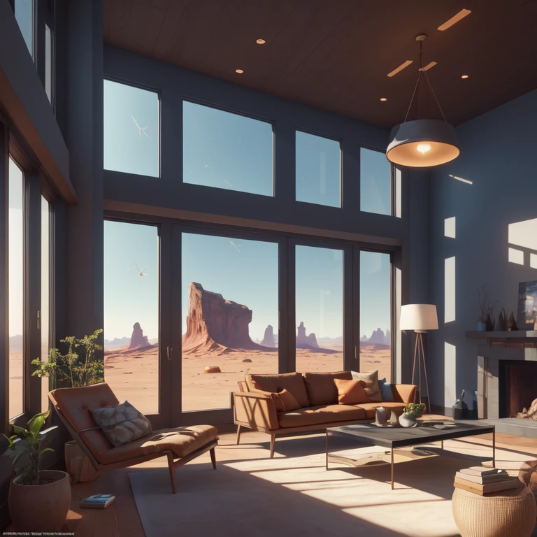 Living Room Martian Surface Fantasy