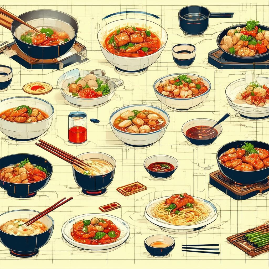 Wabi Sabi Chinese Cuisine in Whiteboard Lines