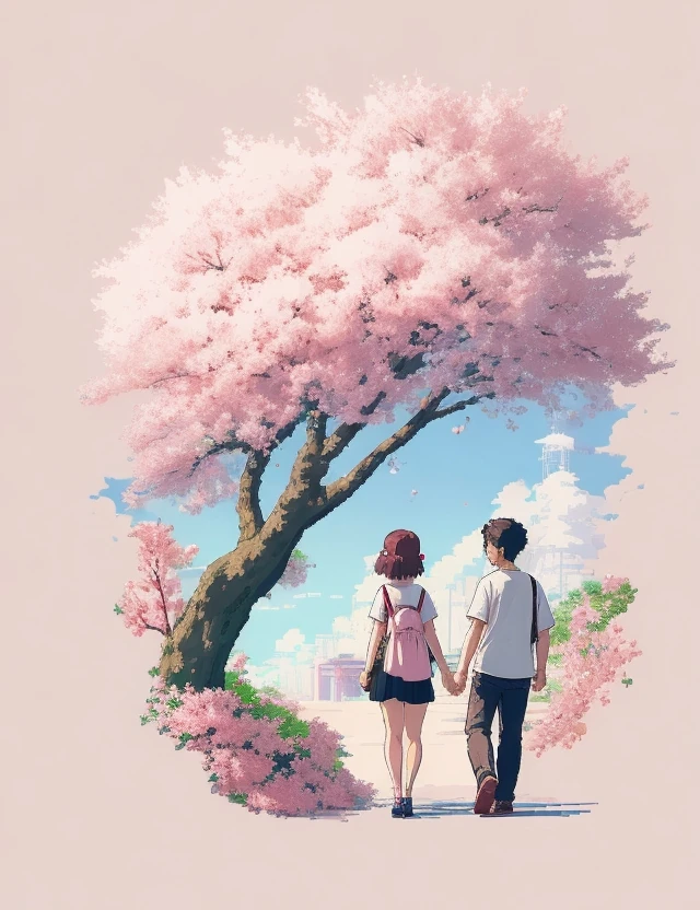 Tokyo Summer Couple Pixel Art