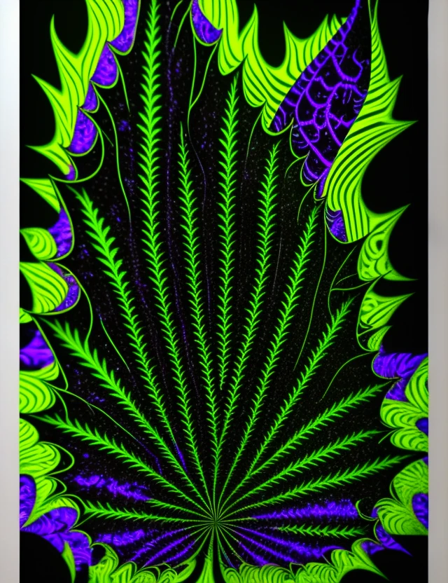 Psychedelic Leaf Blacklight Poster