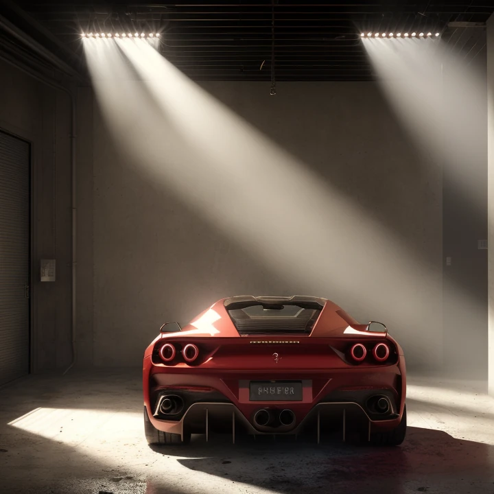 Red Ferrari Vintage Garage Film