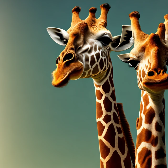 Happy Giraffe Photorealistic Portrait