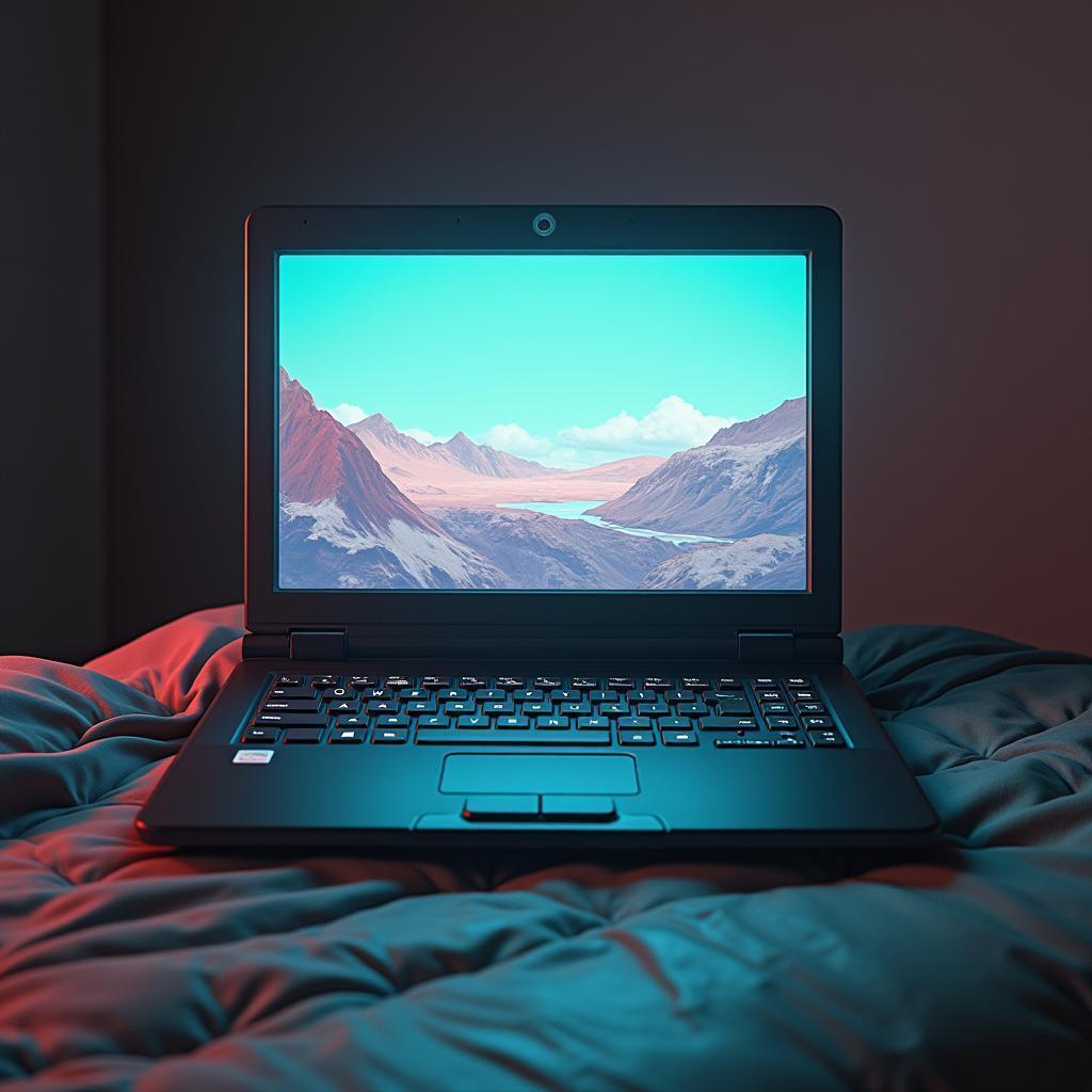Vintage 2000s Laptop in Nostalgic Matte Painting