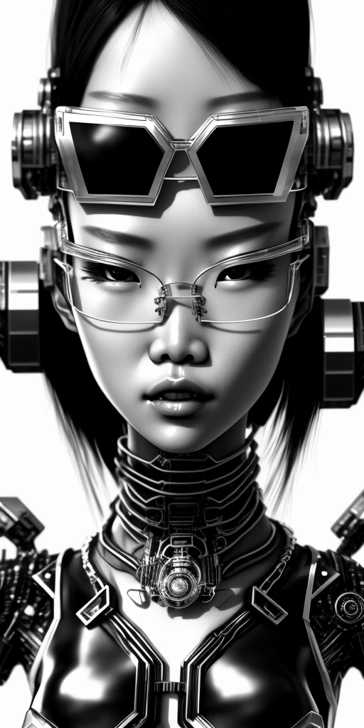Asian Woman Cyberpunk Illustration