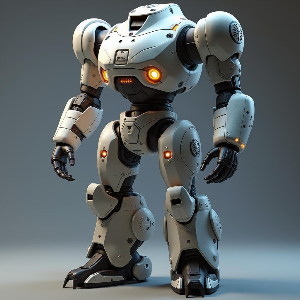 Volumetric Robot Model With Glowing Mechanical Details
