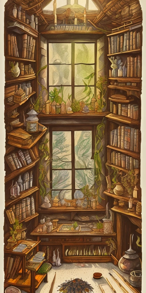 Herbalist Study Library Interior