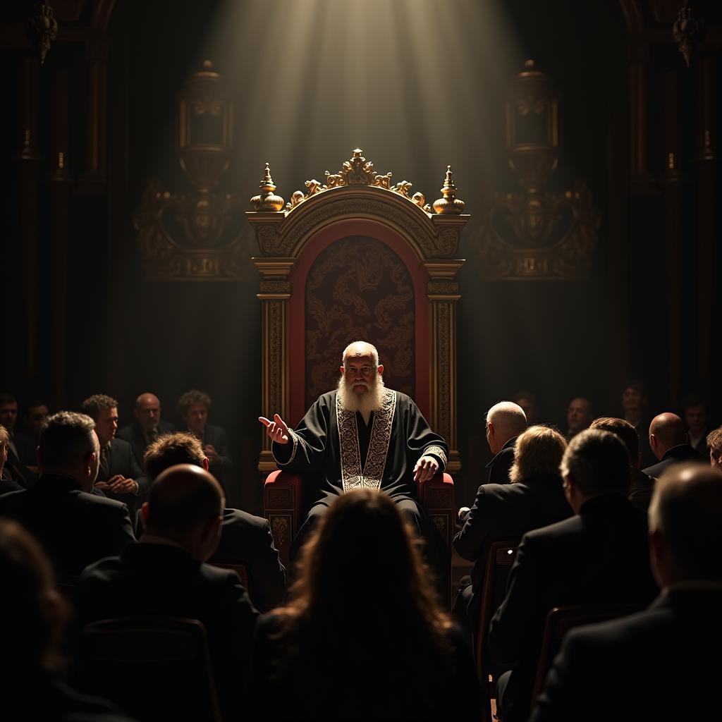 The Hierophant Commands His Candlelit Congregation