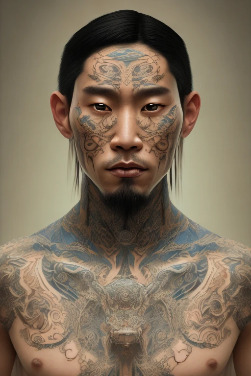 Tattooed Man Blue Eyes