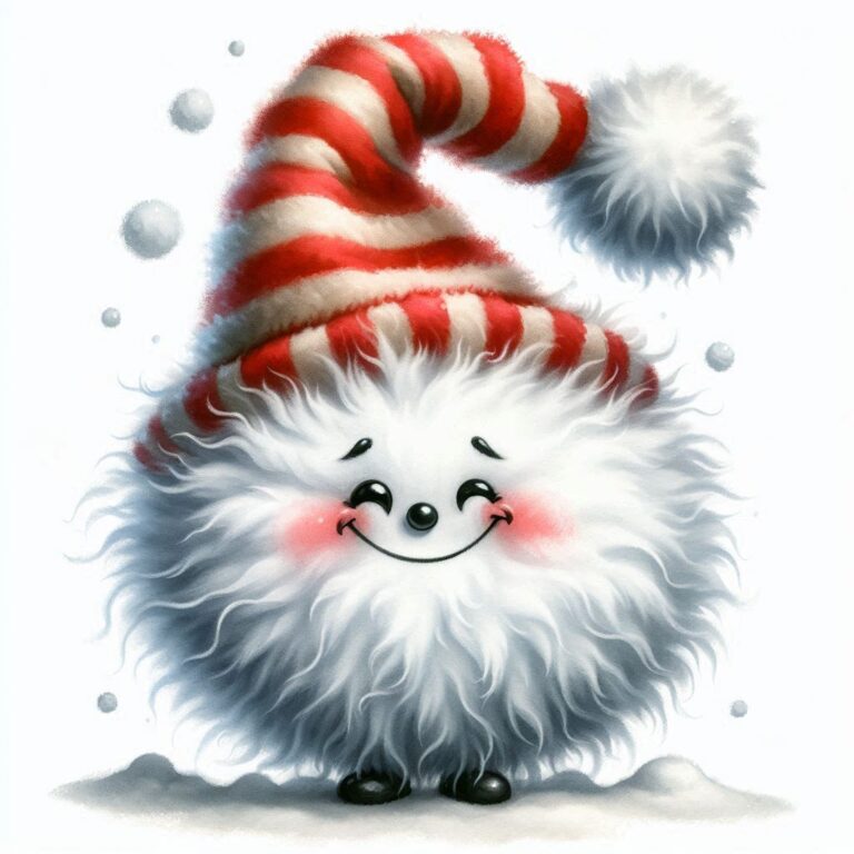 Whimsical Christmas Snowball with Hat