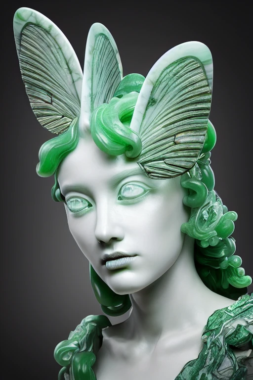Marble Moth Queen Sculpture