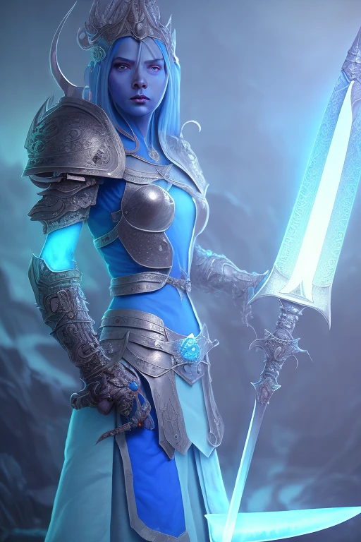 Blue Potion Glowing Sword