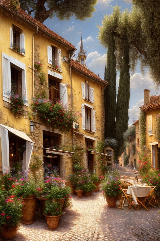 Traditional French Village Cafe