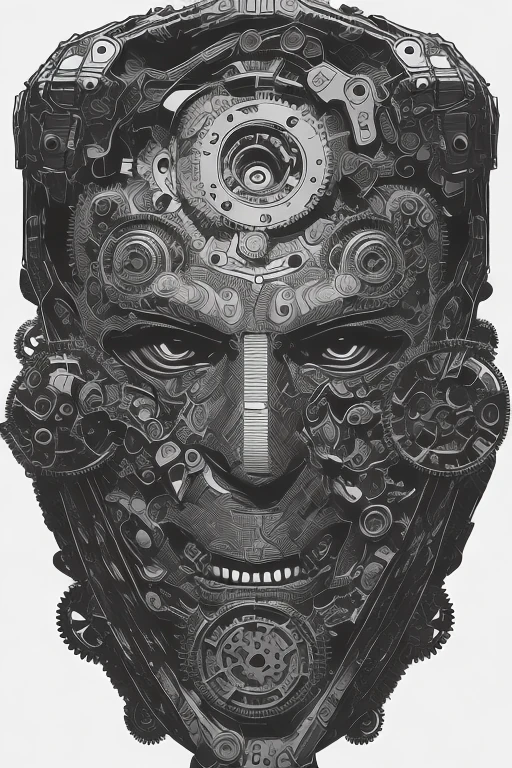 Mechanical Face Vector Illustration