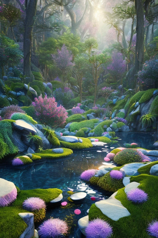 Forest Crystals Night Landscape