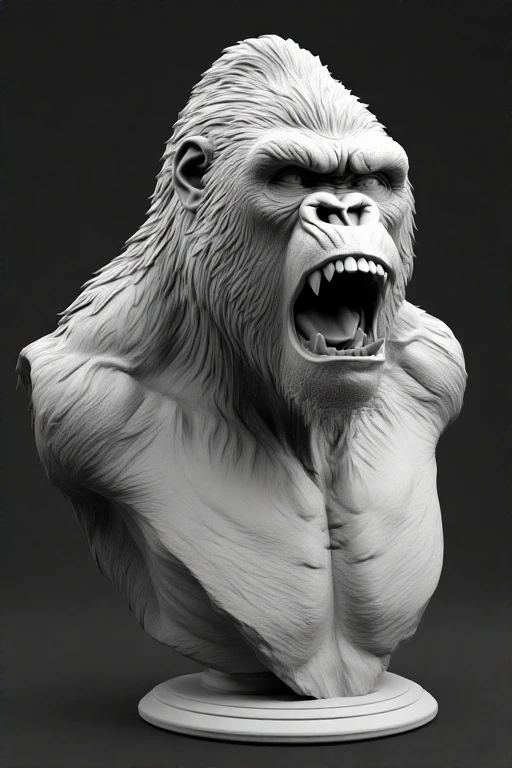 Gorilla Bust 3D Sculpture