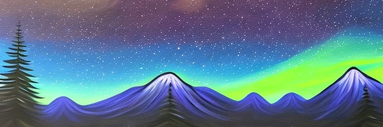 Northern Lights Landscape Acrylic