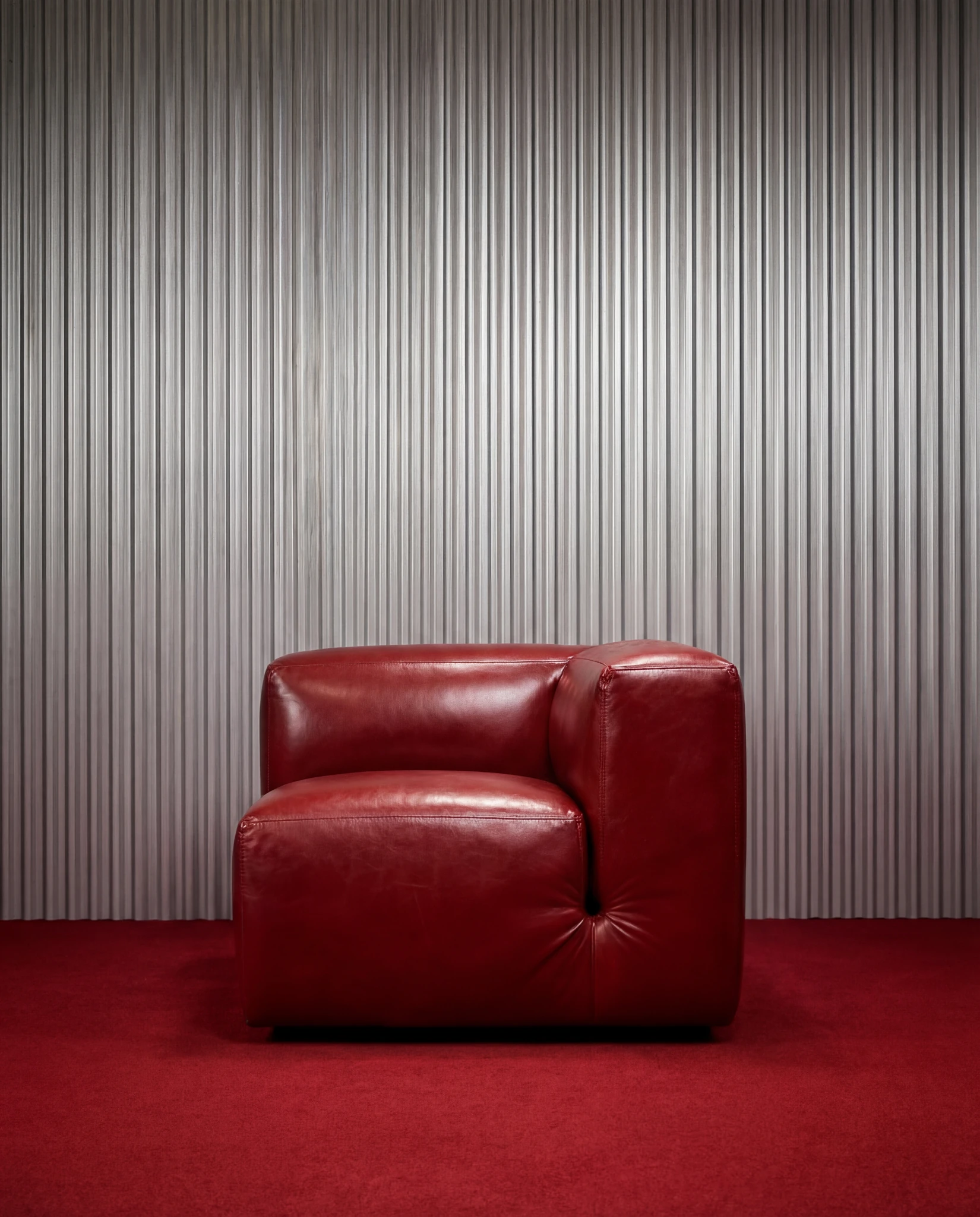 Brutalist Metal Room Red Carpet