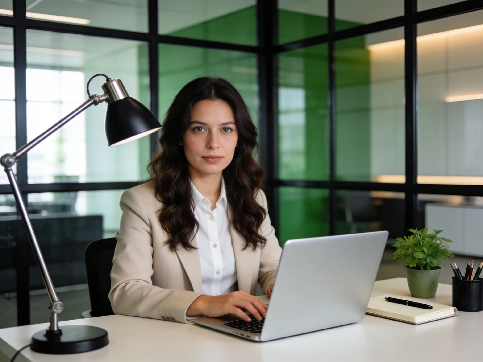Professional Woman At Office Desk