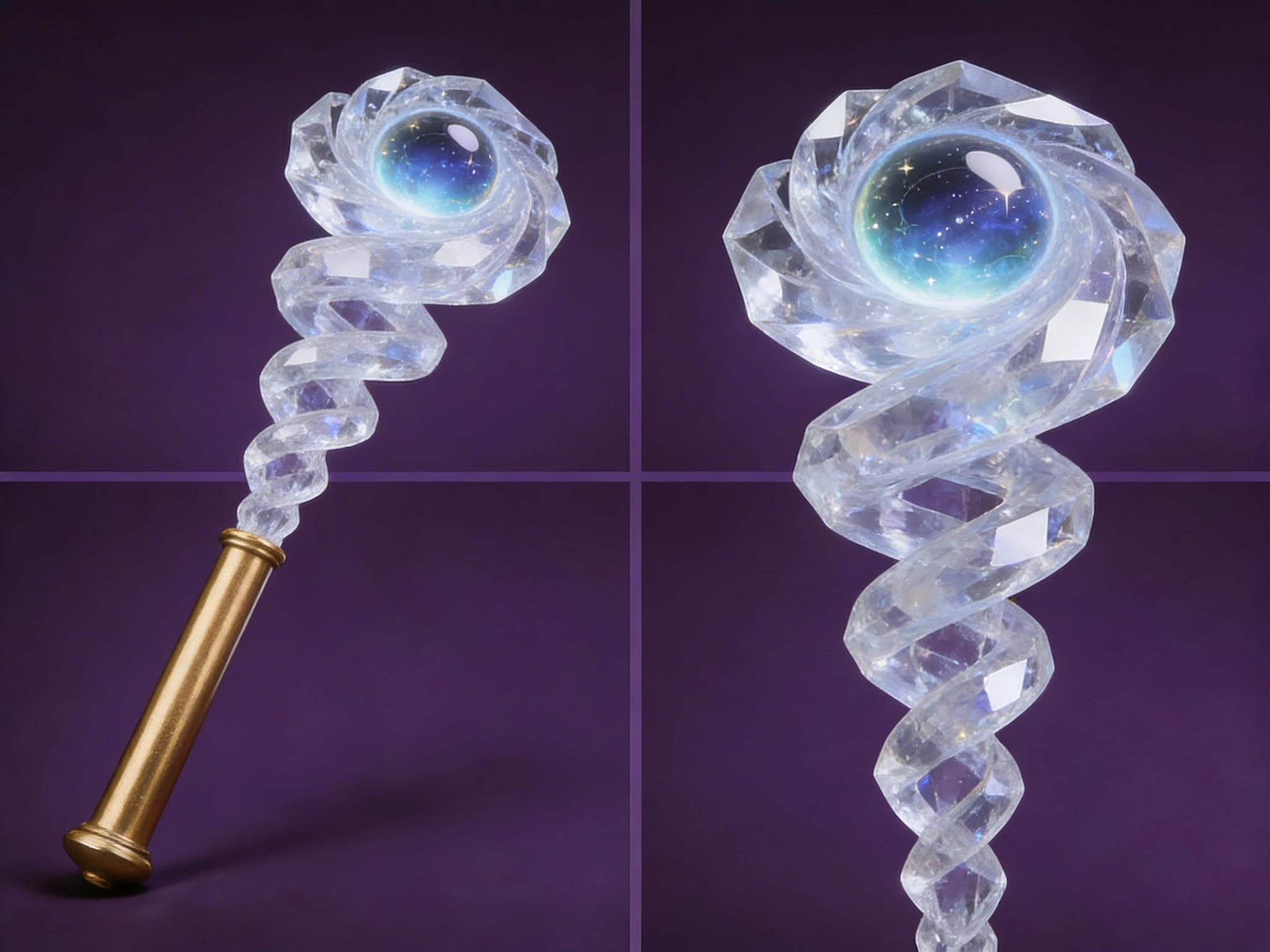 Swirling Crystal Wand Design