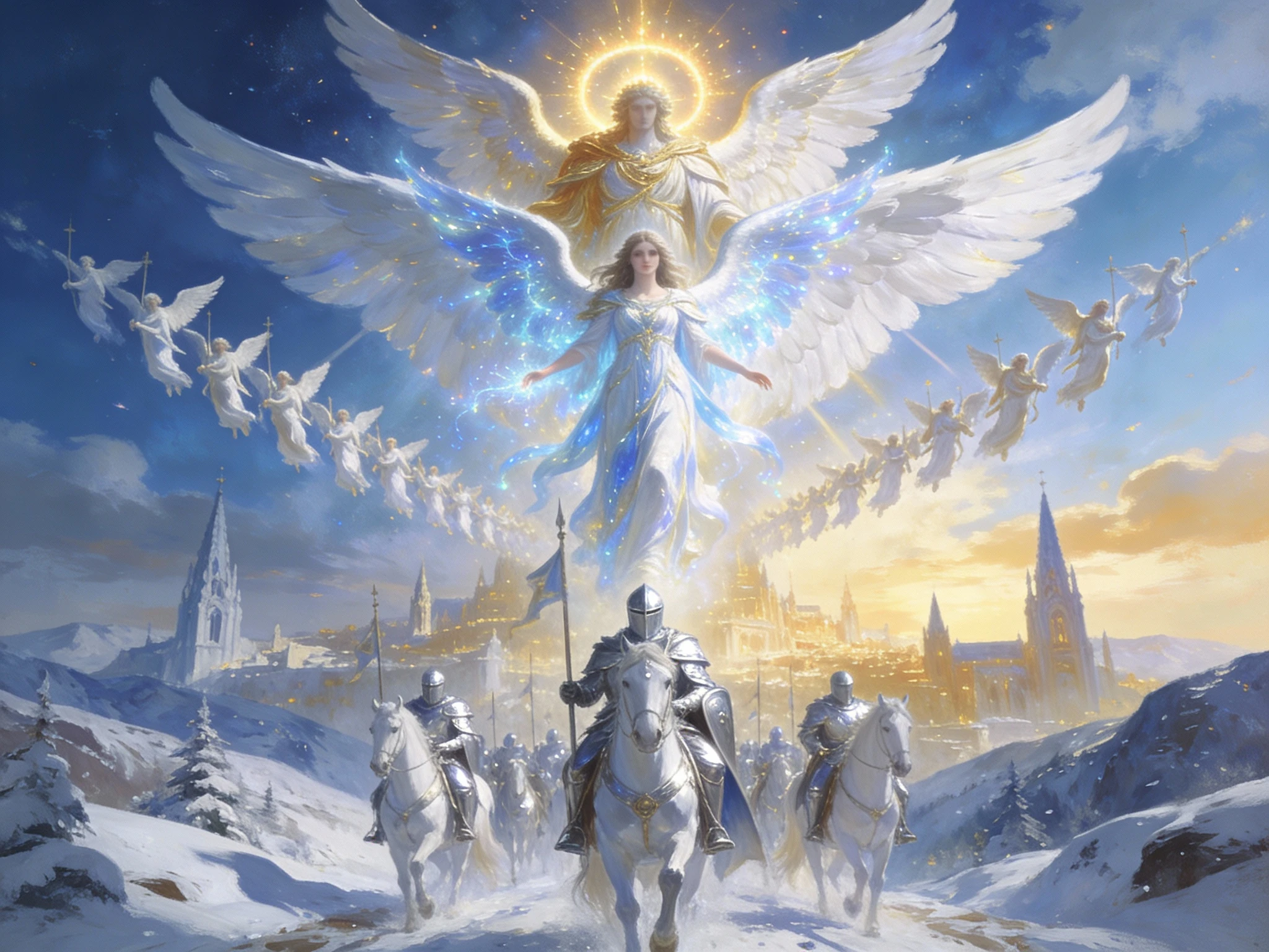 Angelic Host Descending From Sky