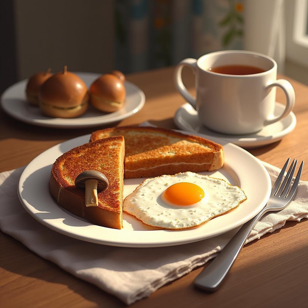 Annotated Technical Still Life of Cozy Breakfast
