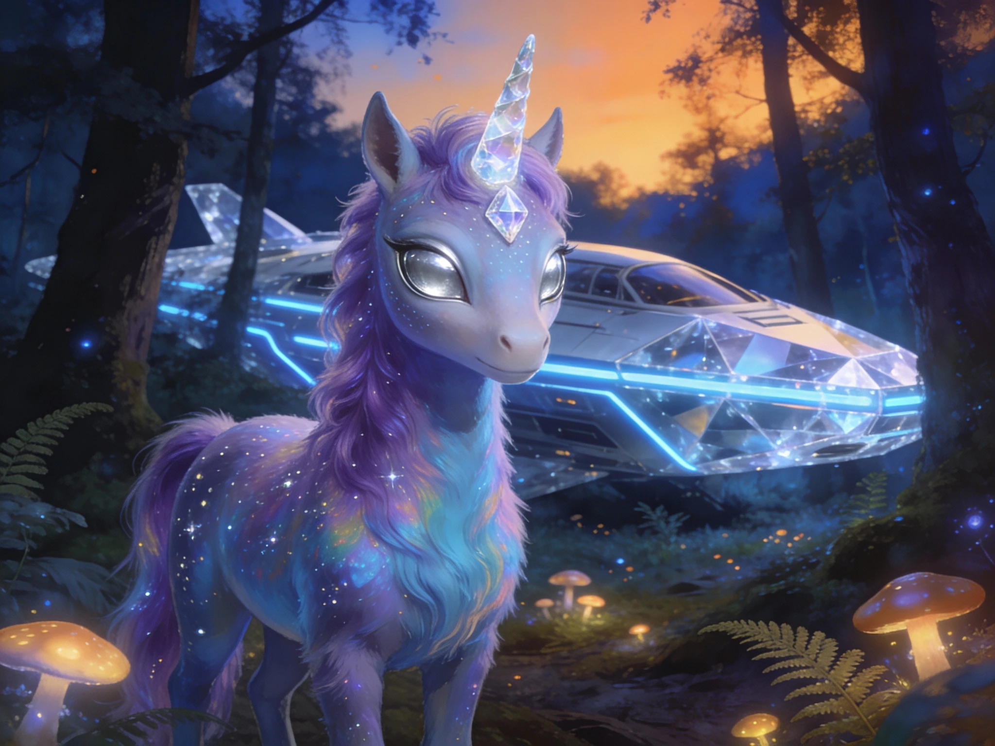 Alien Unicorn With Crystal Horn
