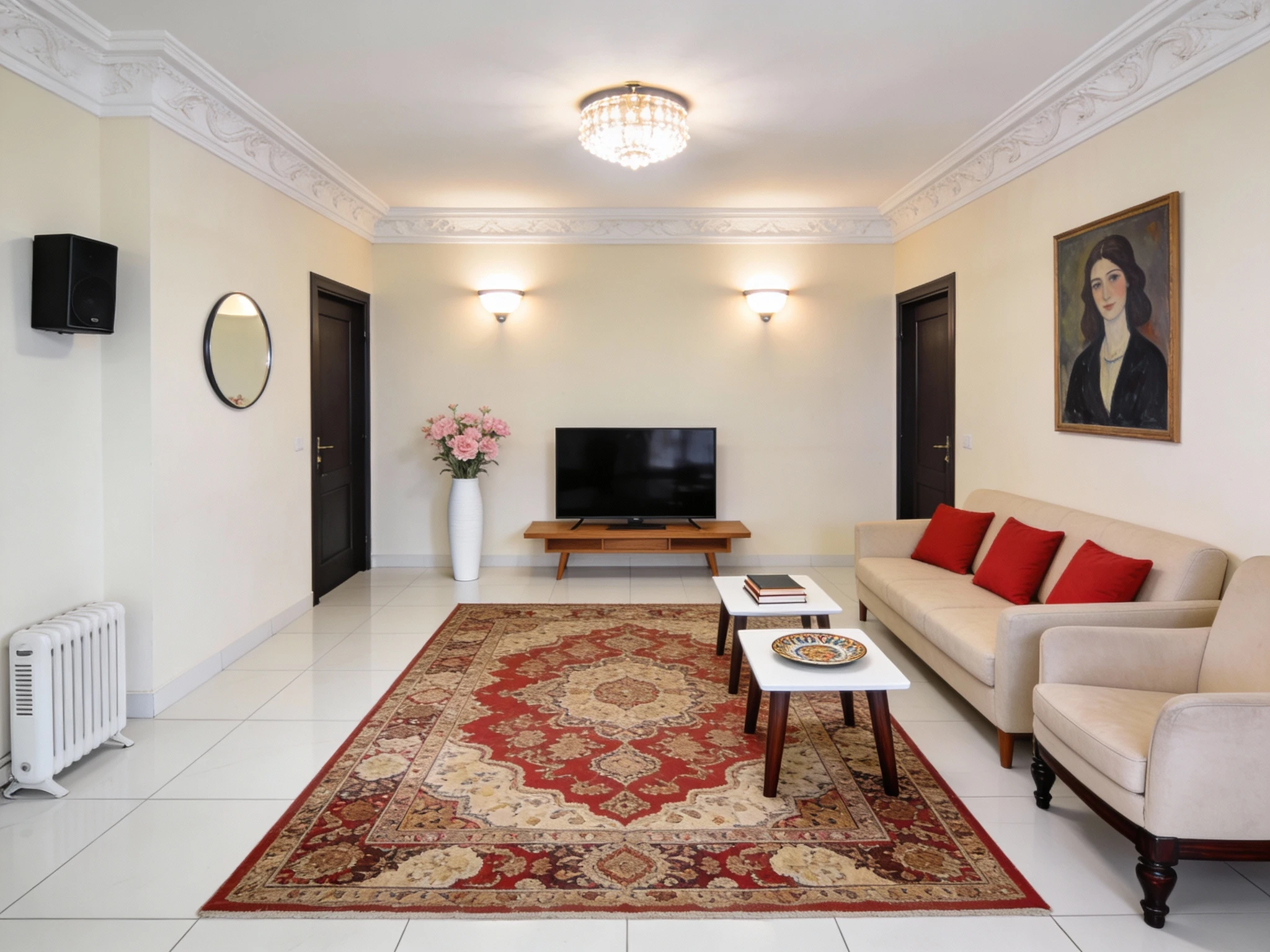 Minimalist Cream Living Room