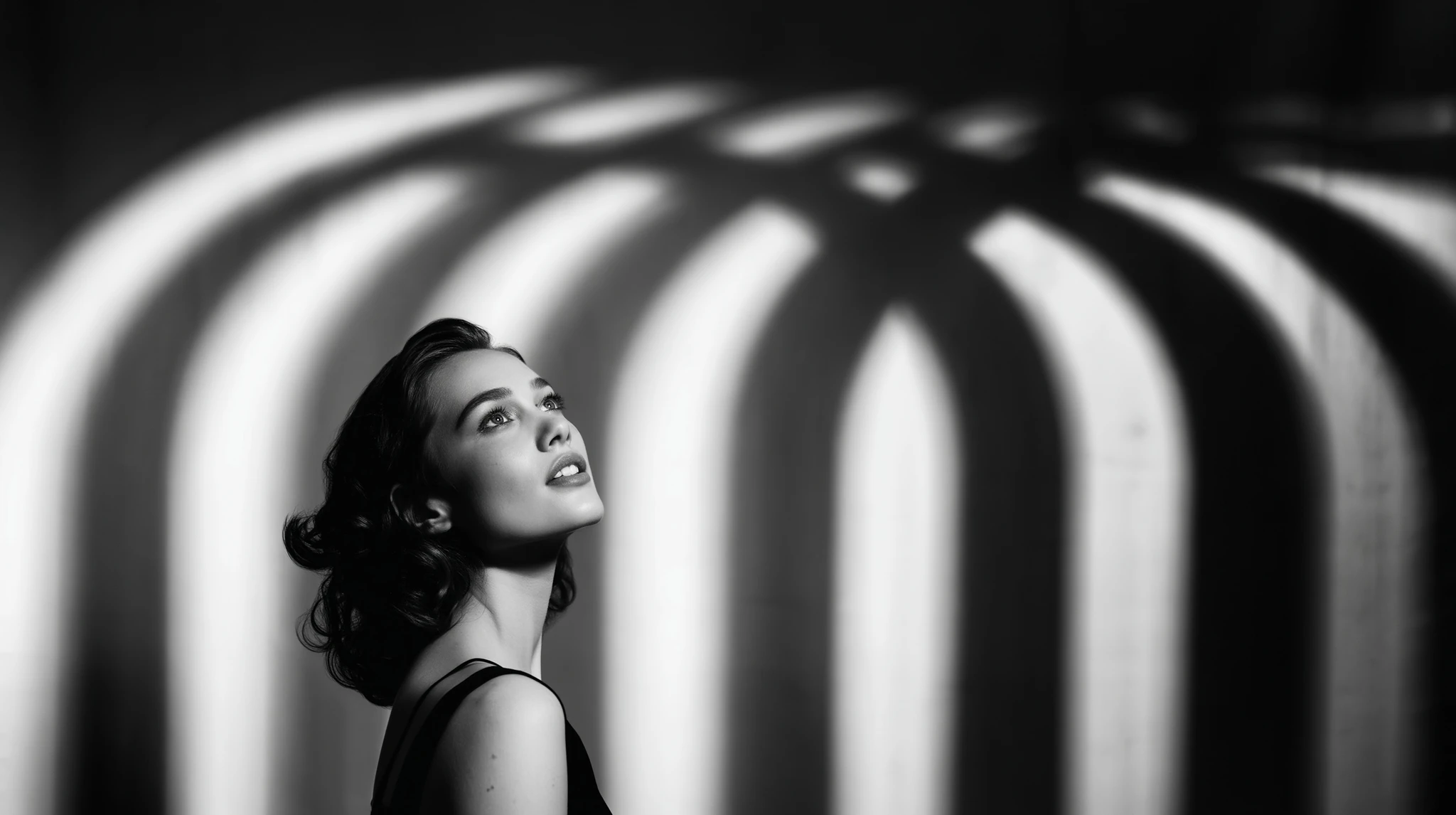 Woman Under Arched Shadows