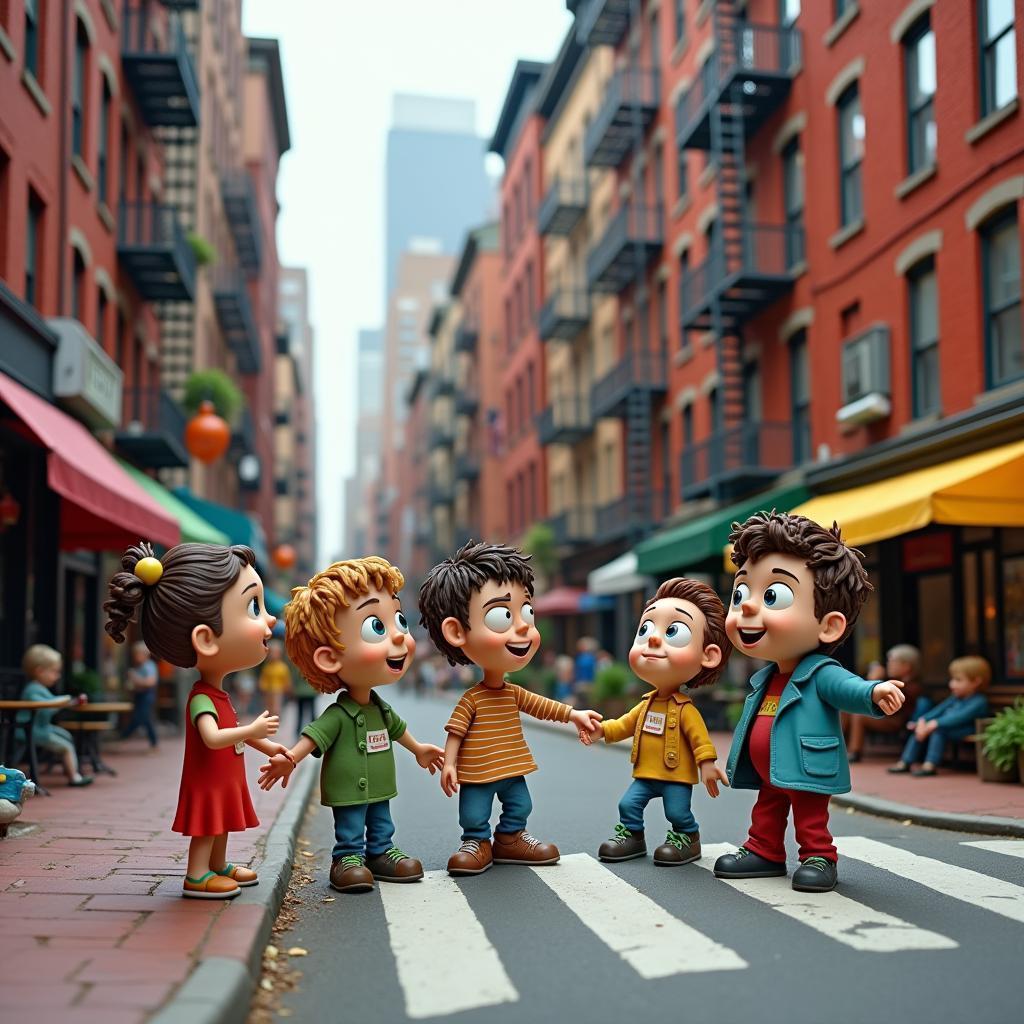 Claymation Downtown Boston in Playful Texture