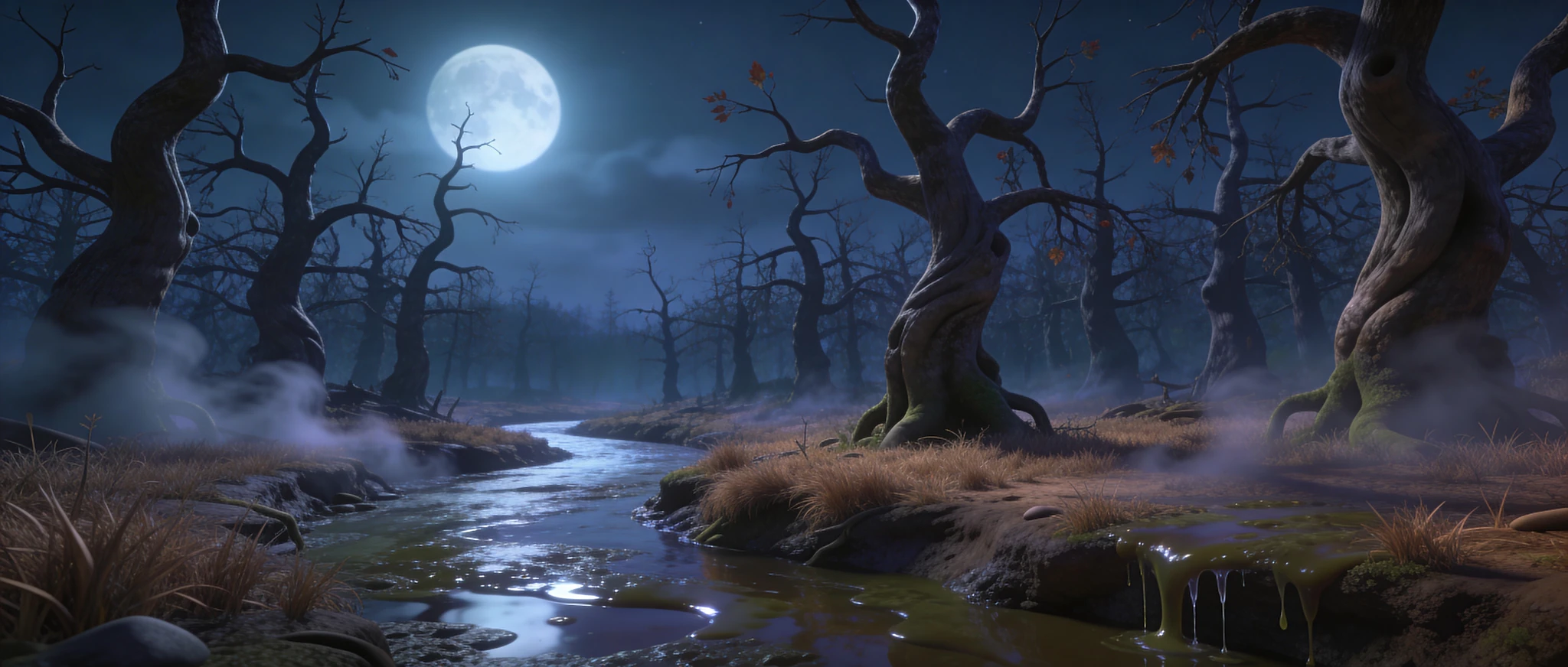 Dead Forest With Sludgy River