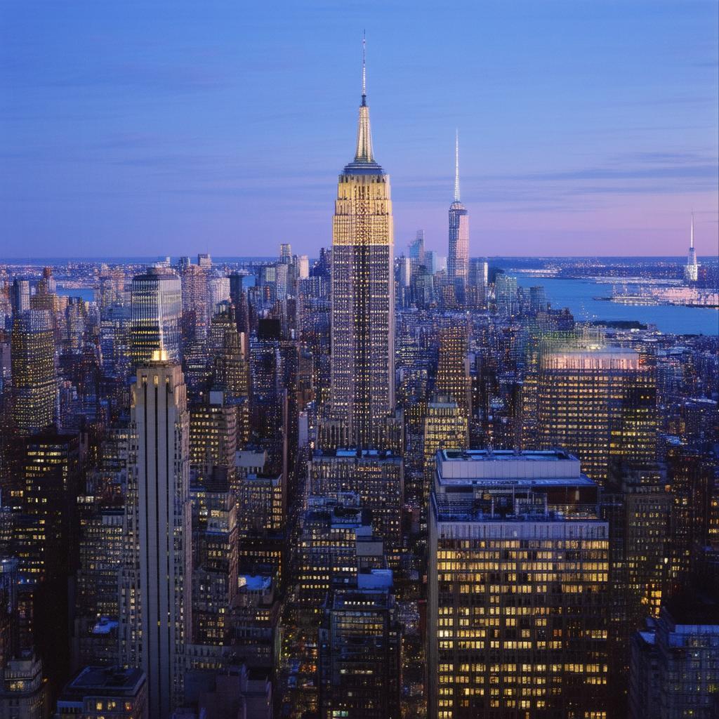 New York Skyline at Dusk on Ektar