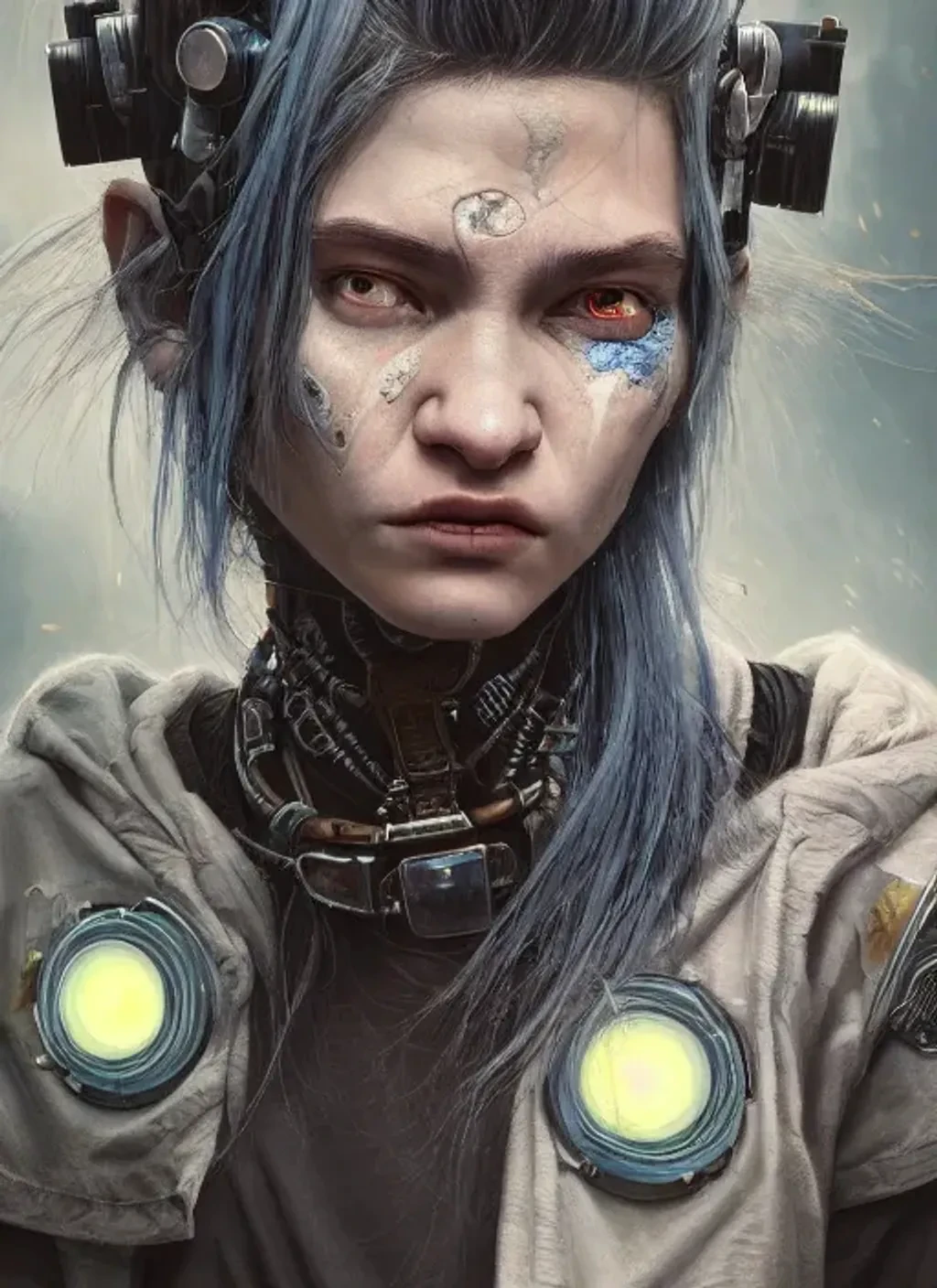 Troll Girl Cyberpunk Portrait