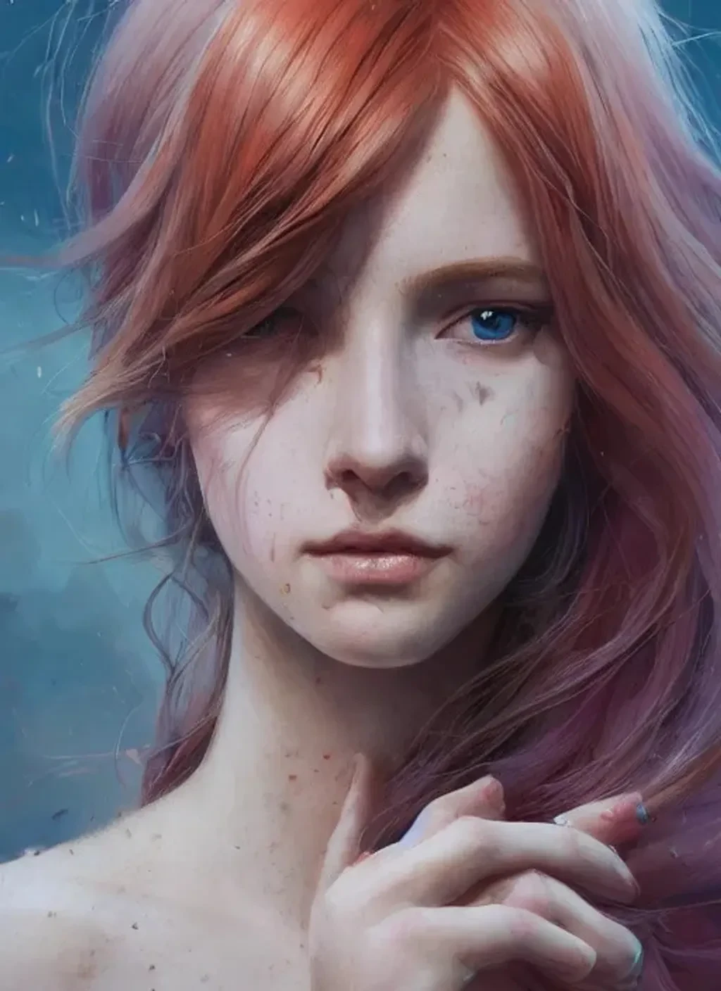 Fantasy Character With Flowing Hair