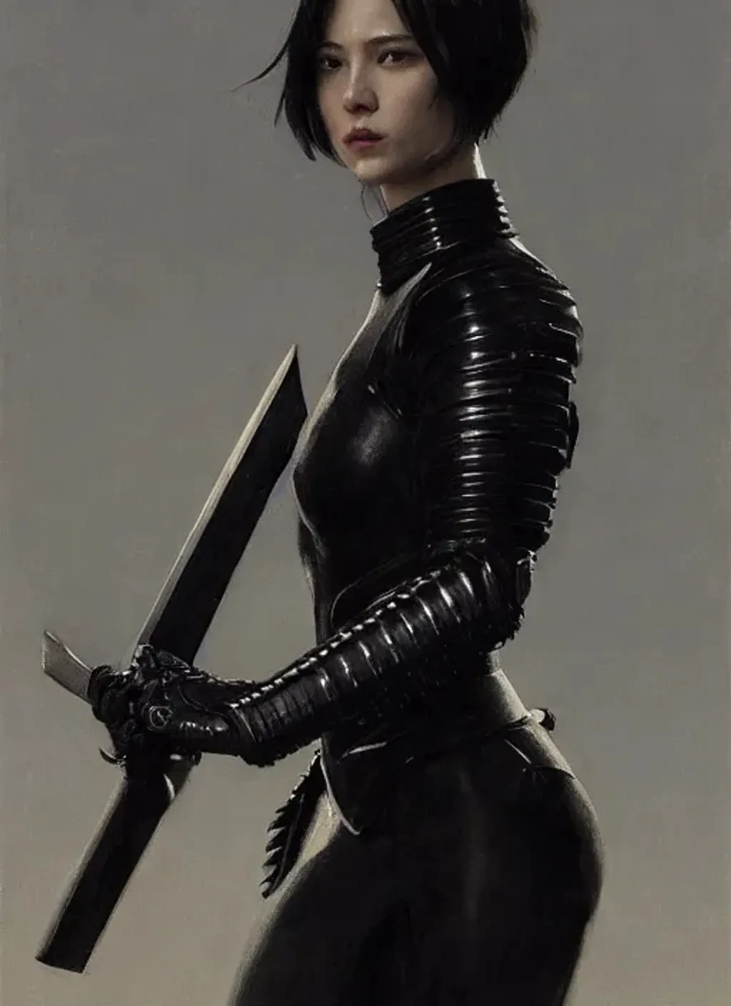 Goddess Wielding Twin Katanas