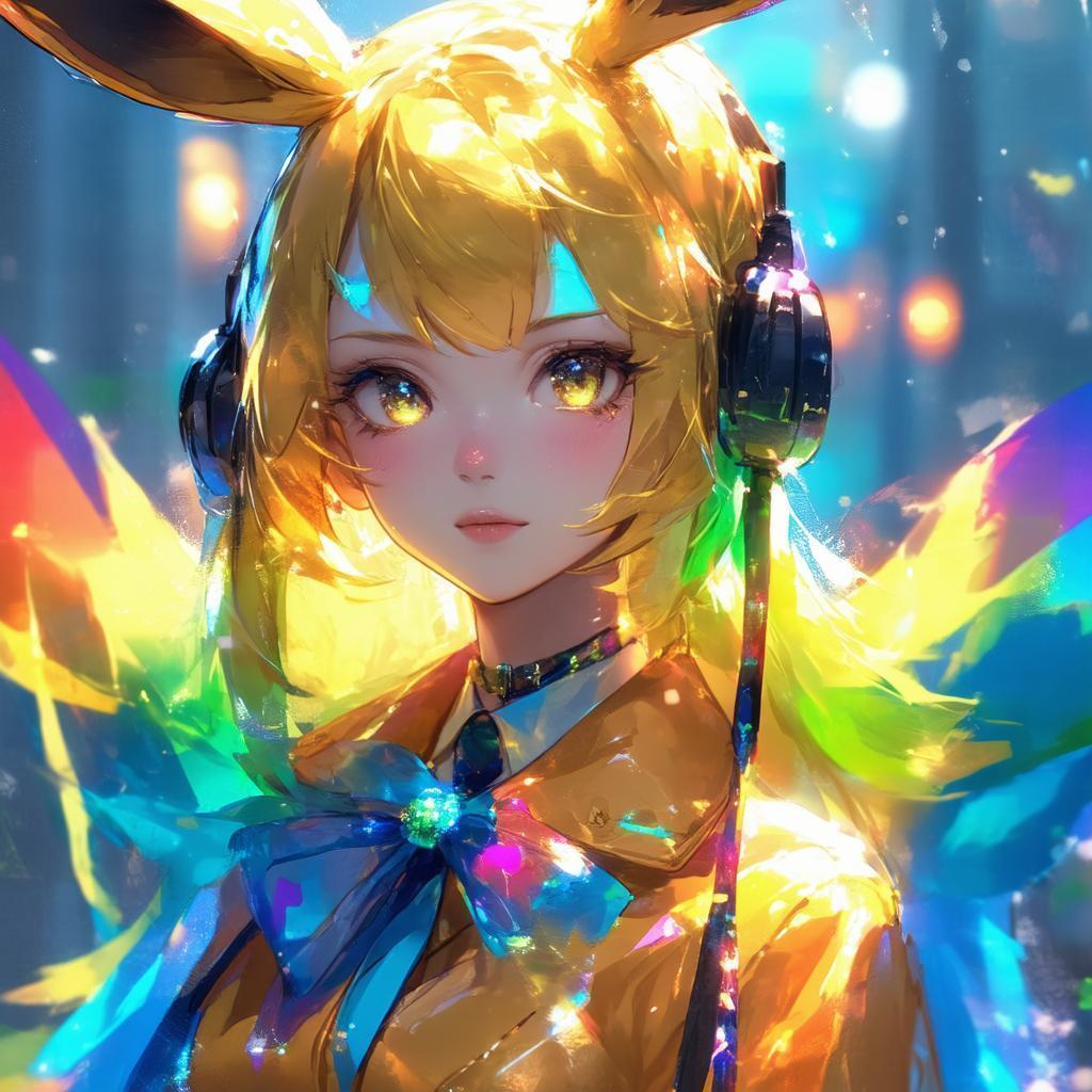 Pearlescent Eevee Humanization in Glossy Detail