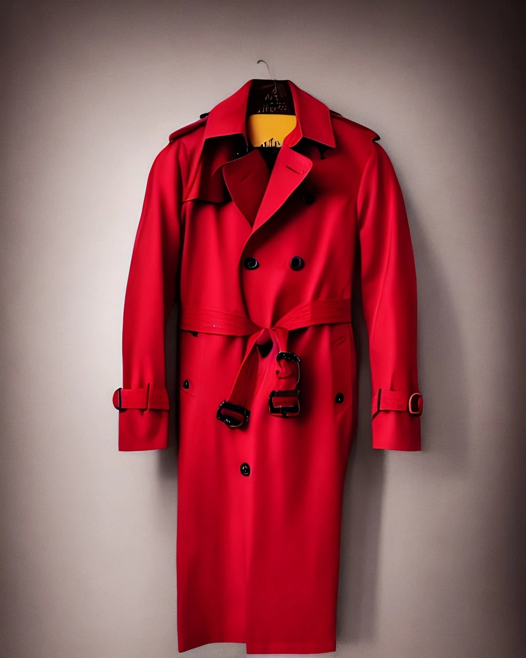 Red Trench Coat Product Photo
