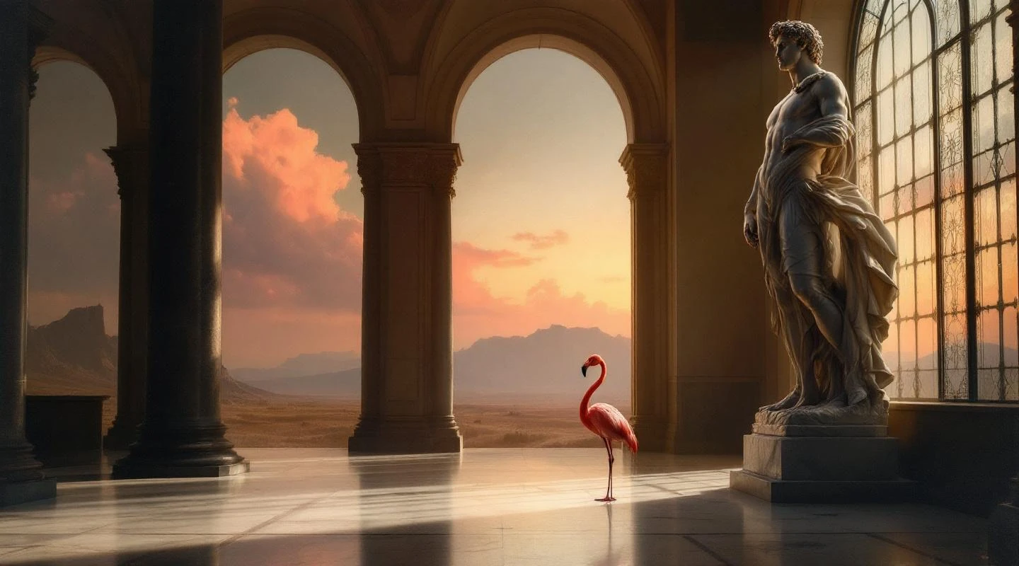 Marble David In Sunset Hall