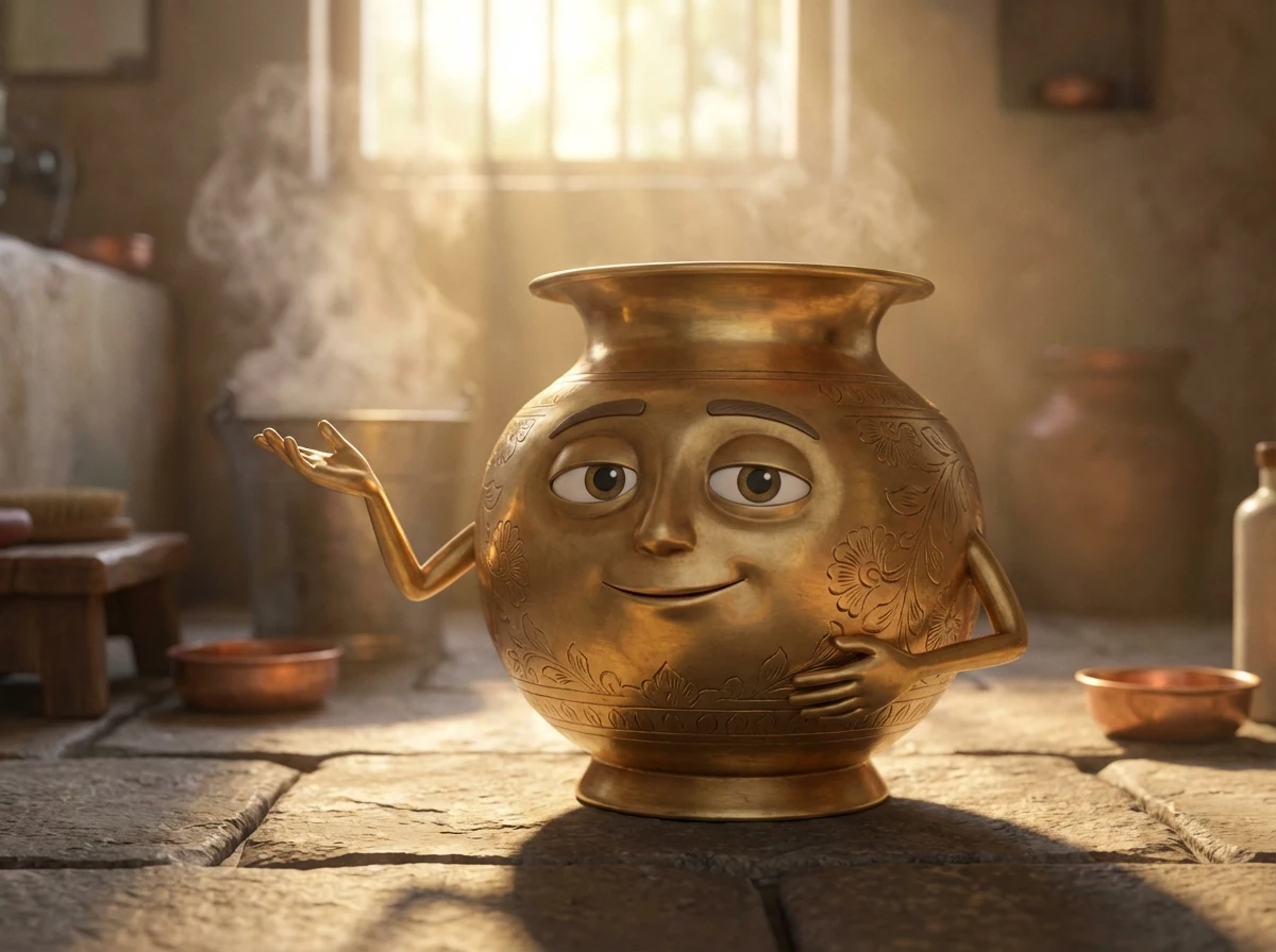 Pixar Style Brass Lota Character